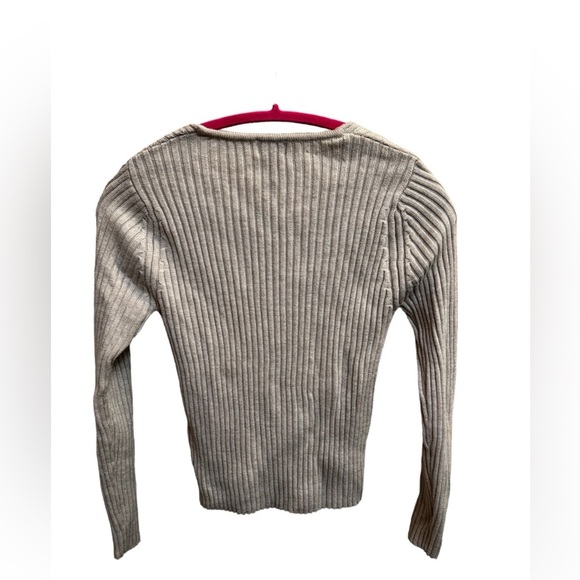 MERINO WOOL L.L. BEAN Women’s WOOLMARK Ribbed Long Sleeve V Neck Sweater Size XS - Picture 7 of 14
